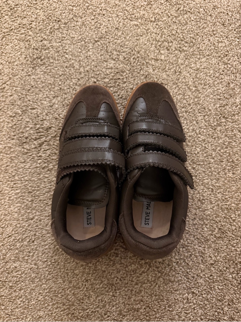 Steve Madden Women’s Dark Brown Double Velcro Sneakers
